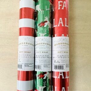 3 Rolls Wondershop Gift Wrap Paper